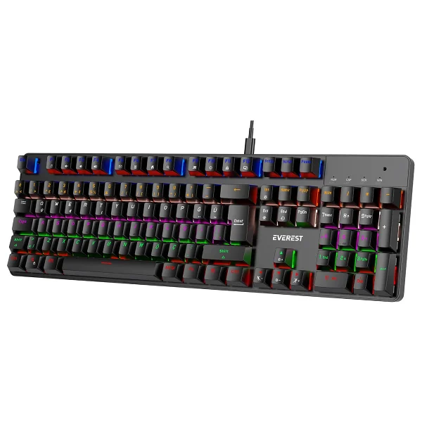 Everest Lumos Kb-Mk1 Blue Switch Kablolu Mekanik Oyuncu Klavyesi - Görsel 6