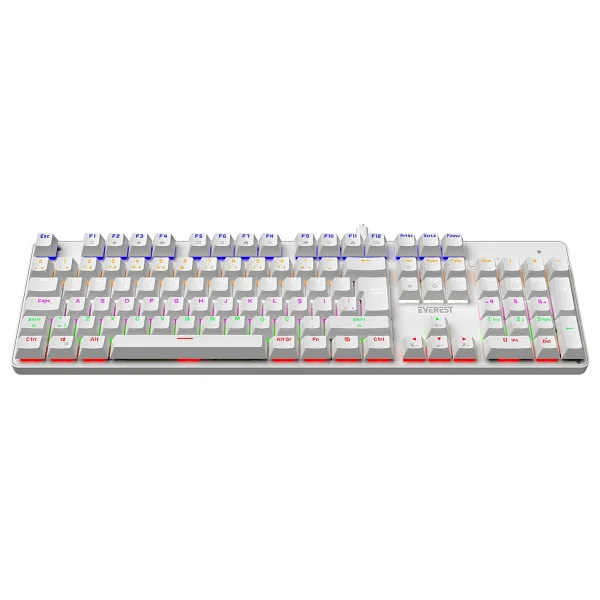 Everest Lumos Kb-Mk1 Beyaz Blue Switch Kablolu Mekanik Oyuncu Klavyesi - Görsel 6