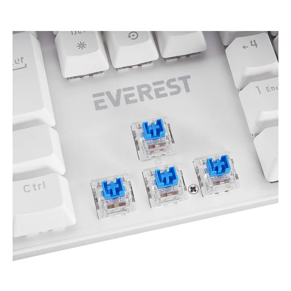 Everest Lumos Kb-Mk1 Beyaz Blue Switch Kablolu Mekanik Oyuncu Klavyesi - Görsel 7