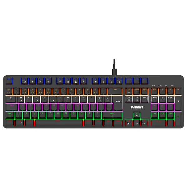 Everest Lumos Kb-Mk1 Red Switch Kablolu Mekanik Oyuncu Klavyesi - Görsel 4