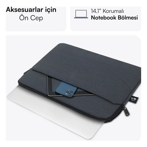 Mack Nova Eco Mce-1504 Antrasit 14.1" Laptop Kılıfı - Görsel 3