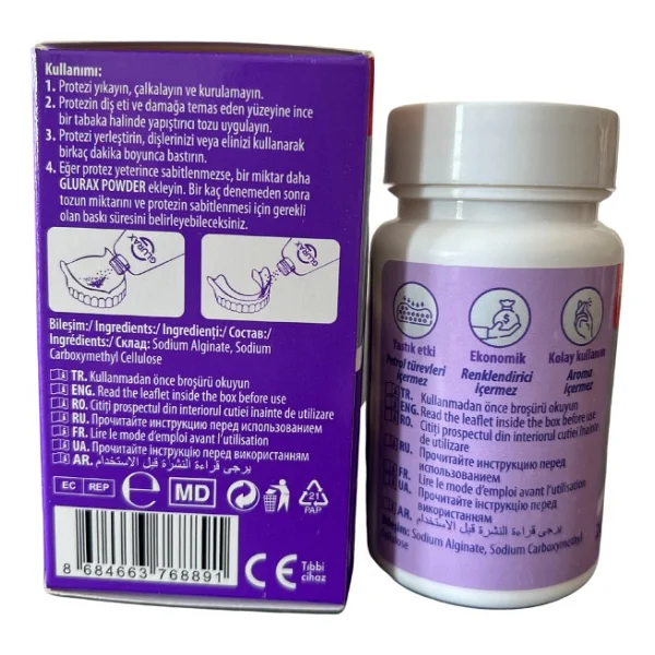 Glurax Powder, Diş Protezi Yapıştırıcı Toz - Görsel 4