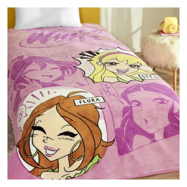 Taç Winx Girl Power Lisanslı 160x220 Cm Tek Kişilik Battaniye - Görsel 2