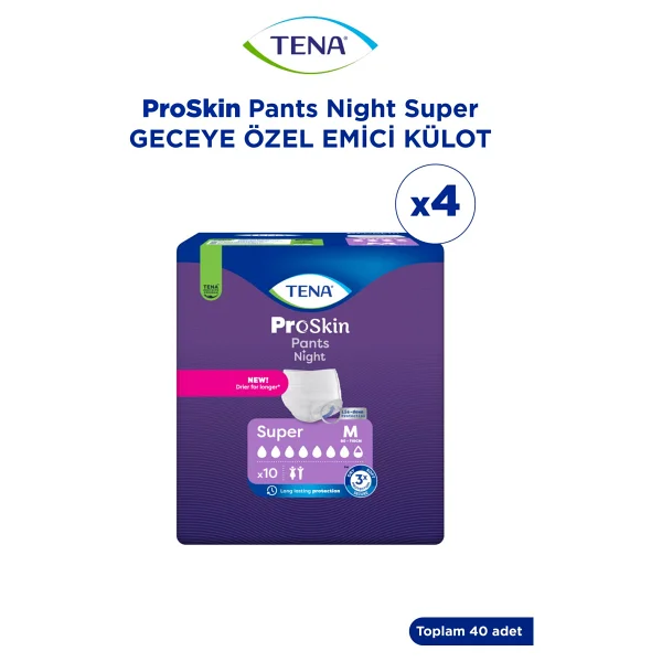 Tena Emici Külot Süper Night 7.5 Damla Orta Boy M 10'lu 4 Adet Hasta Bezi - Görsel 7