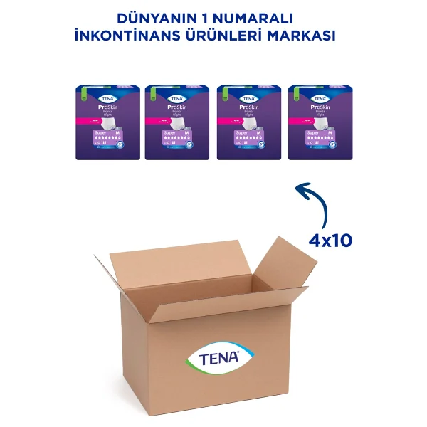 Tena Emici Külot Süper Night 7.5 Damla Orta Boy M 10'lu 4 Adet Hasta Bezi - Görsel 2