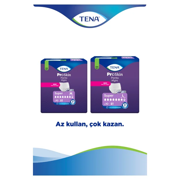 Tena Emici Külot Süper Night 7.5 Damla Orta Boy M 10'lu 4 Adet Hasta Bezi - Görsel 5