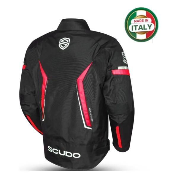 Scudo Roma Erkek Siyah-Kırmızı 4 Mevsim Motosiklet Montu - Görsel 2