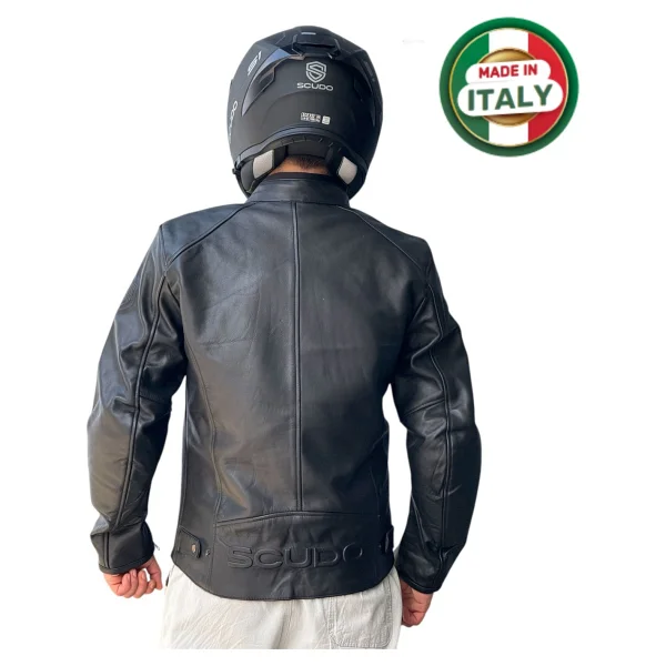Scudo Teksas Deri Erkek Motosiklet Montu - Görsel 3
