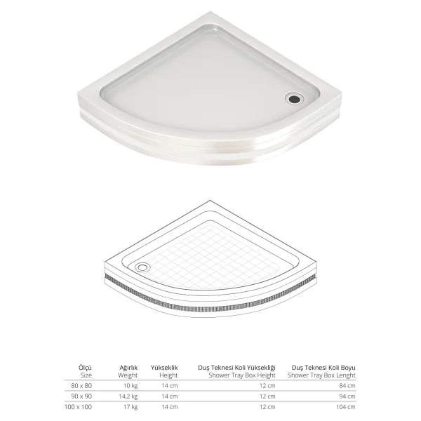Sanica Magna Oval 80 X 80 Duş Teknesi - Görsel 2