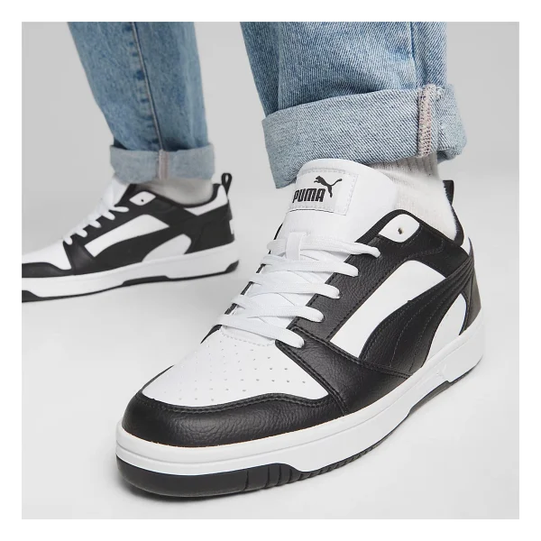 Puma Rebound V6 Low 392328-01 Siyah-Beyaz Spor Ayakkabı - Görsel 6