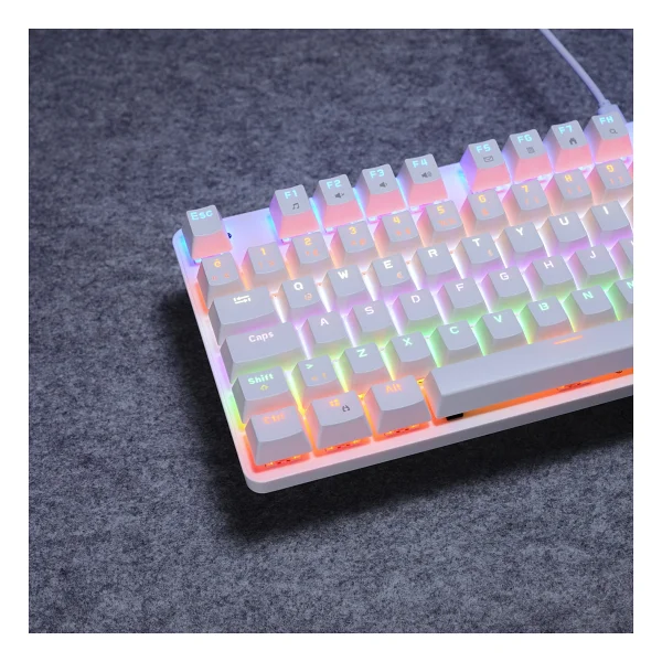 Everest Lumos Kb-Mk1 Beyaz Blue Switch Kablolu Mekanik Oyuncu Klavyesi - Görsel 3