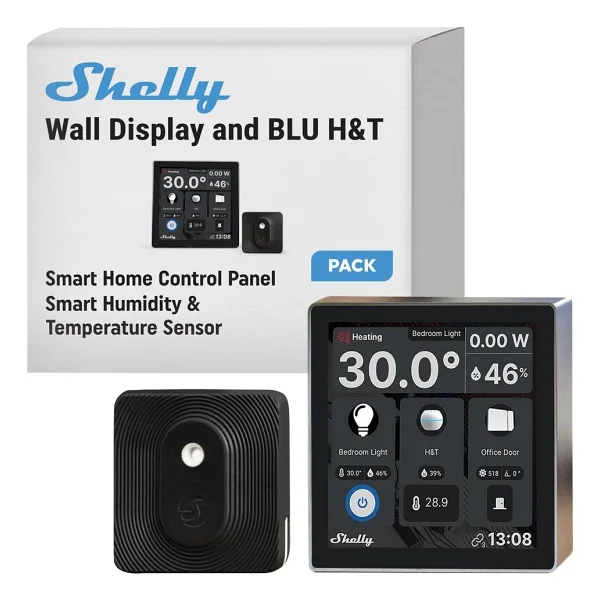 Shelly Wall Display + Blu H&T Siyah Akıllı Ev Kumandası - Görsel 4
