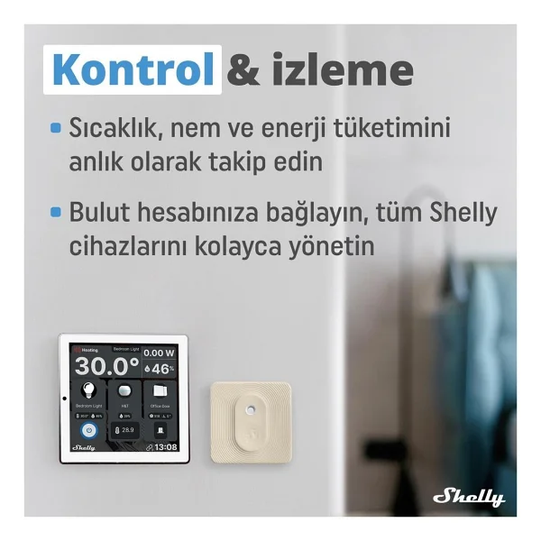 Shelly Wall Display + Blu H&T Beyaz Akıllı Ev Kumandası - Görsel 2