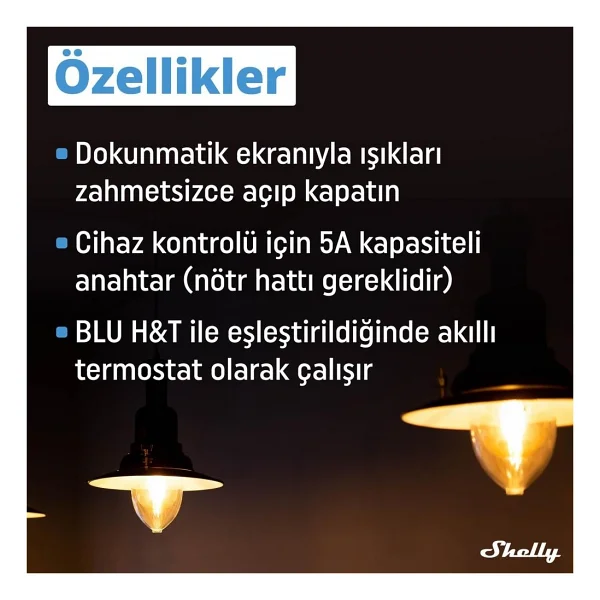 Shelly Wall Display + Blu H&T Beyaz Akıllı Ev Kumandası - Görsel 3