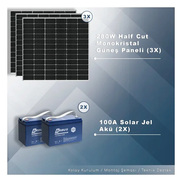Matech 3 Kw Maxi Solar Paket Sistem (3000w/Gün) - Görsel 2
