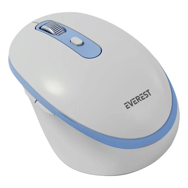 Everest Sm-Bt42 Beyaz-Mavi Şarjlı Optik Kablolu/Kablosuz Mouse - Görsel 7