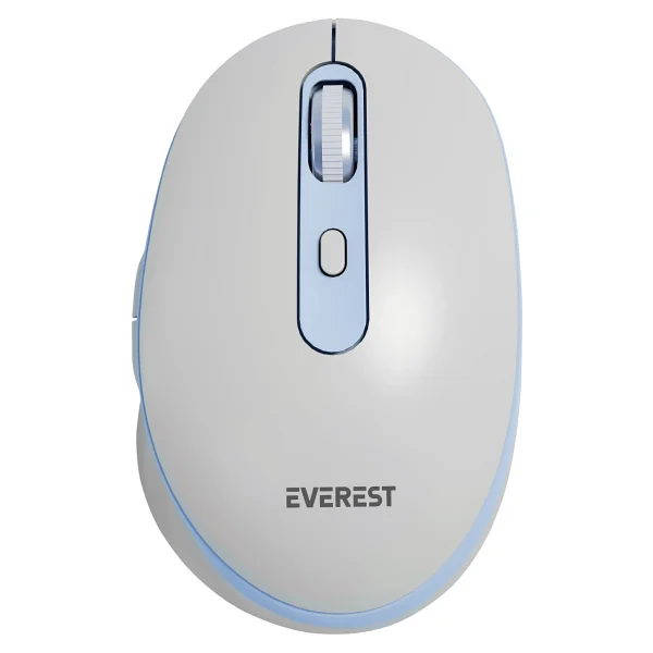 Everest Sm-Bt42 Beyaz-Mavi Şarjlı Optik Kablolu/Kablosuz Mouse - Görsel 5