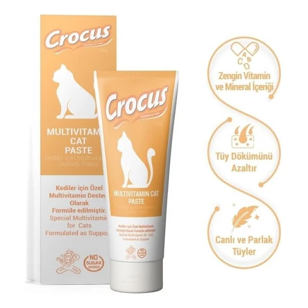 Crocus Multivitamin 100 Gr Kedi Macunu - Görsel 5