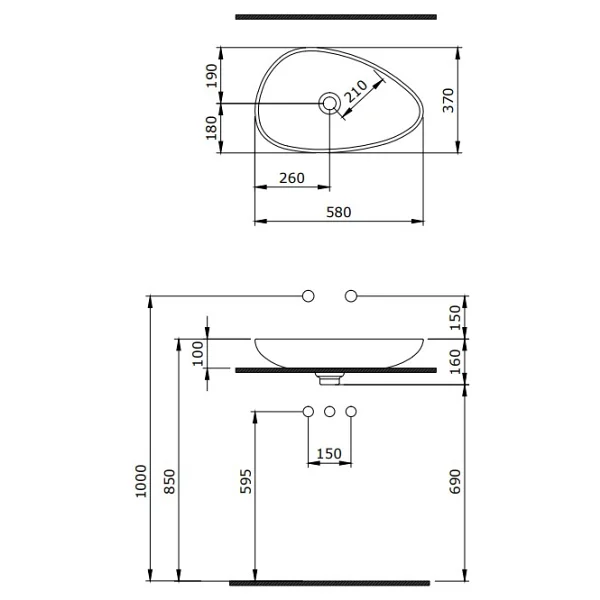 Bocchi Etna 1114-019-0125 58 cm Parlak Kırmızı Çanak Lavabo - Görsel 2