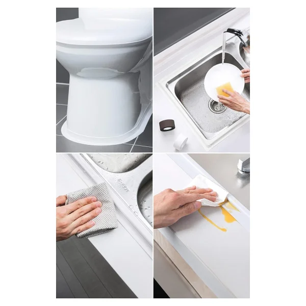 3.2 M Banyo Küvet Mutfak Lavabo Beyaz Su Sızdırmaz Bant Su Geçirmez Kenar Bandı Sızdırmazlık Tamir - Görsel 6