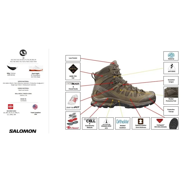 Salomon Lowa Gore-Tex Su Geçirmez Tactical Bot Özel Kuvvetler Askeri Botu Erkek Bot - 43 - Kahve - Görsel 4