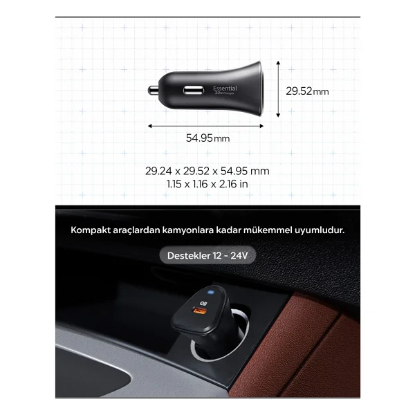 Spigen Acp08699 30 W Hızlı Araç Şarj Aleti - Görsel 10