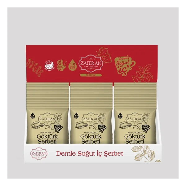 Zaferan Göktürk Şerbeti 18x1.5 Lt. Meyan Kökü Şerbeti - Ramazan Şerbeti - 30 Gr - Görsel 3