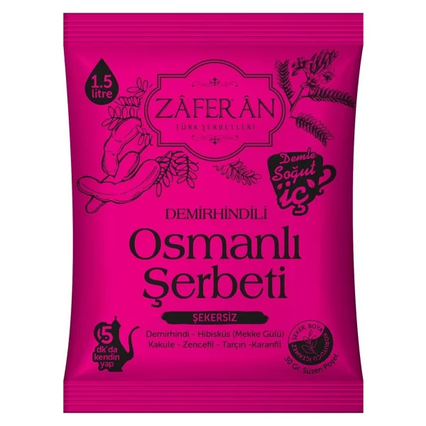 Zaferan Osmanlı Şerbeti 18x1.5 Lt. Demirhindi Şerbeti - Ramazan Şerbeti - 30 Gr - Görsel 2