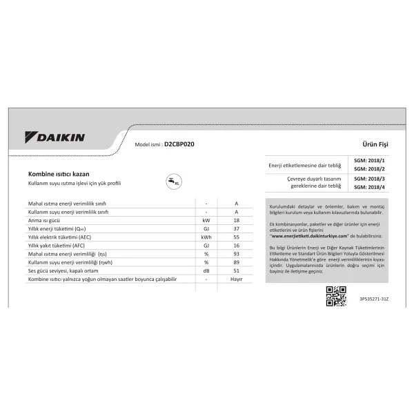 Daikin Icon Premix D2CBP020 20/24 Tam Yoğuşmalı Kombi - Görsel 4
