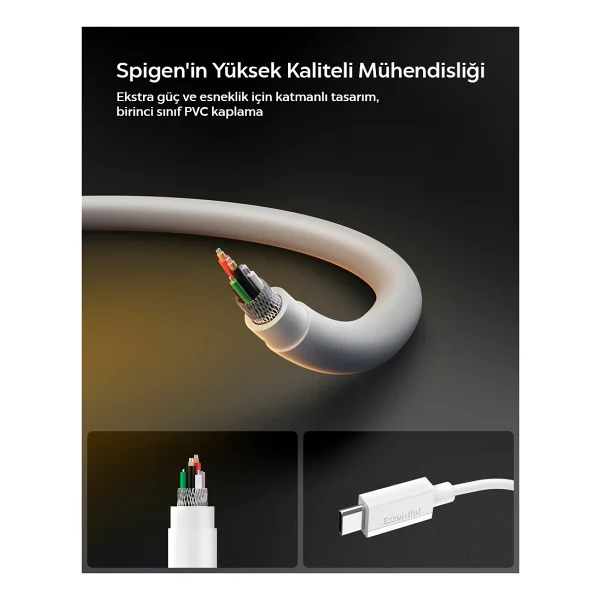 Spigen Aca087 2 M Type-C To Type-C Hızlı Şarj Kablosu - Görsel 5