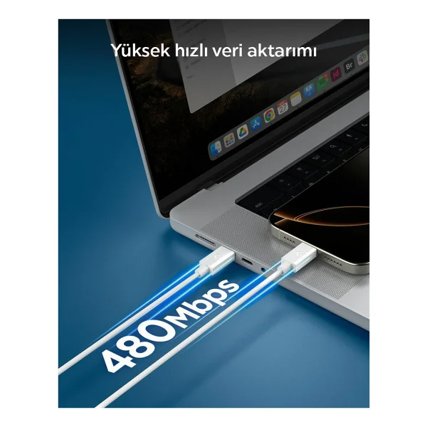 Spigen Aca087 2 M Type-C To Type-C Hızlı Şarj Kablosu - Görsel 6