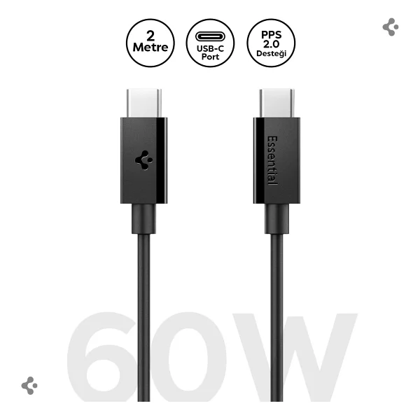 Spigen Aca087 2 M Type-C To Type-C Hızlı Şarj Kablosu - Görsel 9