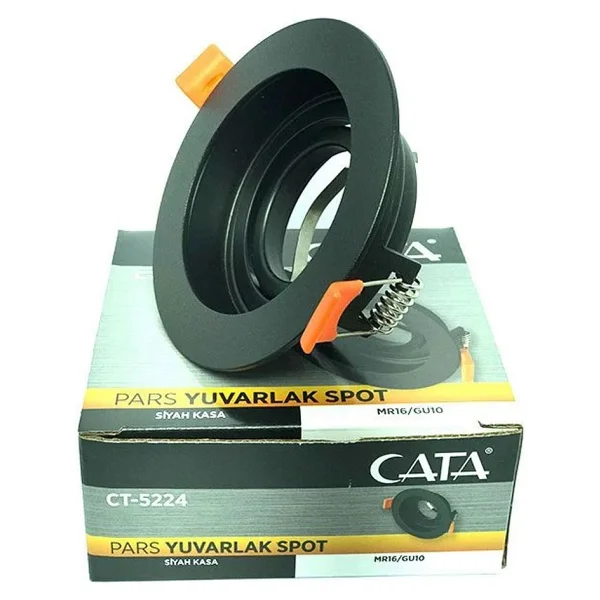 Cata Ct-5224 Pars Siyah Yuvarlak Spot Kasası - Görsel 2