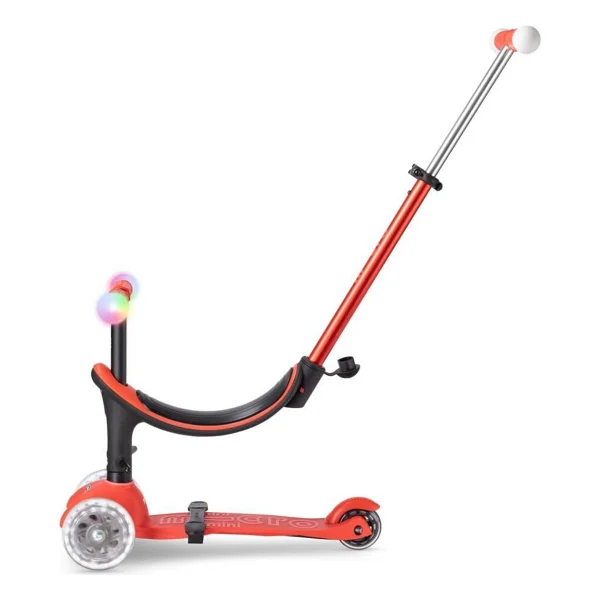 Micro Mini2grow Deluxe Magic Mmd356 Işıklı Kırmızı 3 Tekerlekli Oturaklı Çocuk Scooter - Görsel 8
