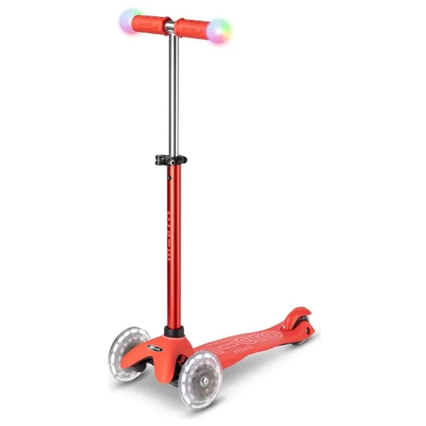 Micro Mini2grow Deluxe Magic Mmd356 Işıklı Kırmızı 3 Tekerlekli Oturaklı Çocuk Scooter - Görsel 9