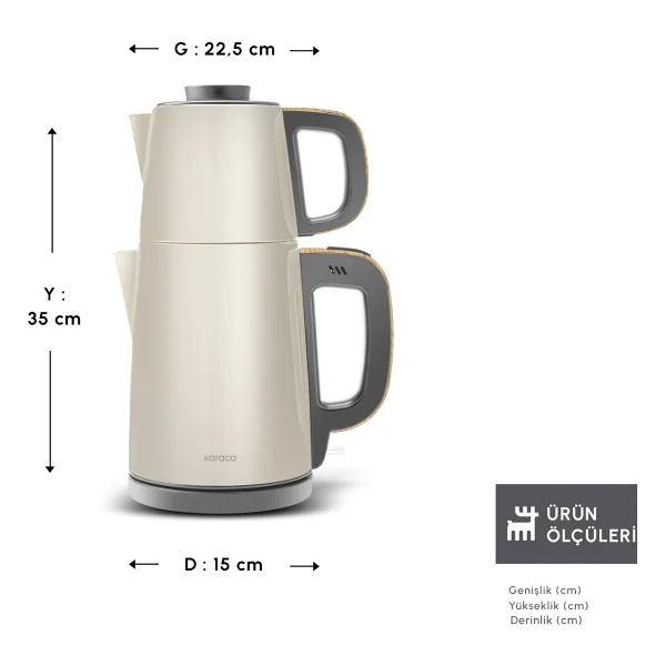 Karaca Tea Break Wood Craft 1650 W Çelik Demlikli Çay Makinesi - Görsel 2