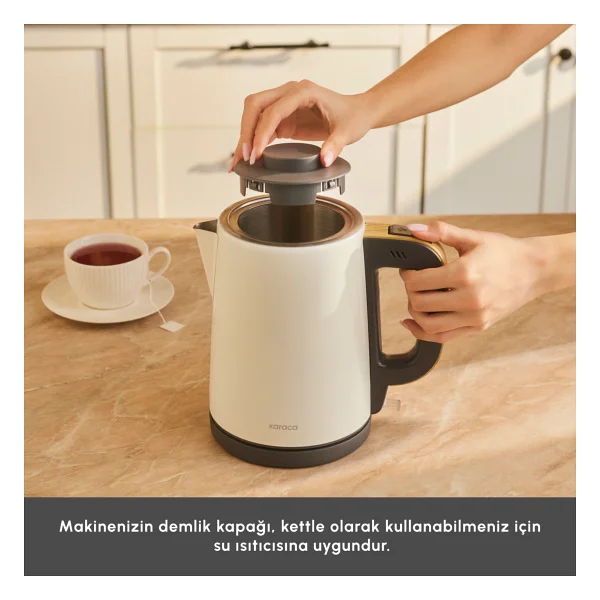 Karaca Tea Break Wood Craft 1650 W Çelik Demlikli Çay Makinesi - Görsel 6