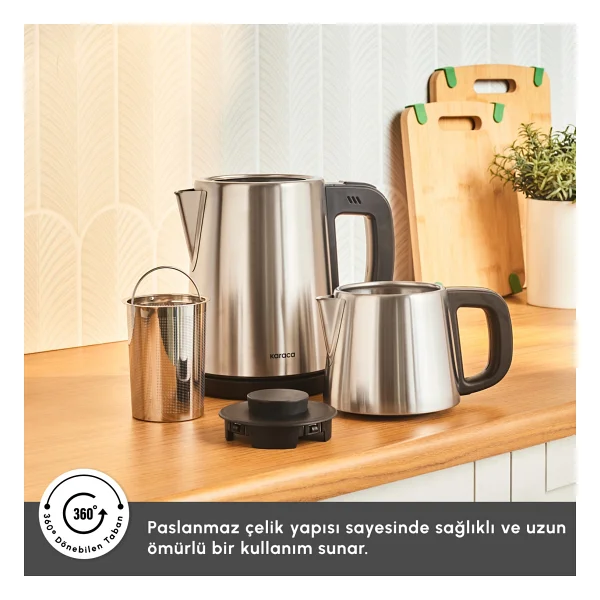 Karaca Tea Break 1650 W Çelik Demlikli Çay Makinesi - Görsel 4