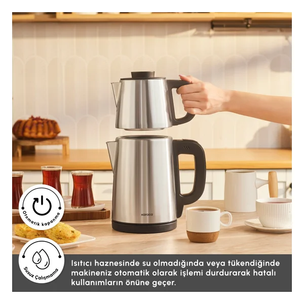 Karaca Tea Break 1650 W Çelik Demlikli Çay Makinesi - Görsel 5