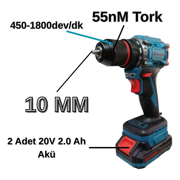 Catpower E1010 Akülü Vidalama Makinesi - Görsel 4