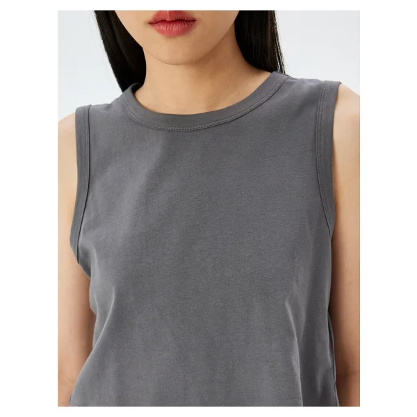 Koton Kolsuz Crop Pamuklu Basic Kadın Atlet - Siyah - Görsel 5