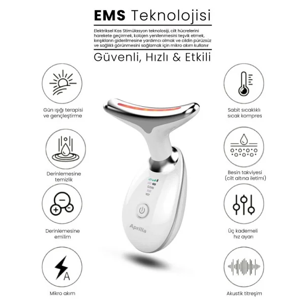 Aprilla Afm-2821 Şarjlı Ems Yüz Masaj Aleti - Görsel 2