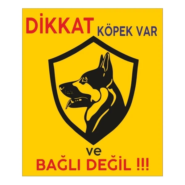 Dikkat Köpek Var Uyarı Levhası - Görsel 3