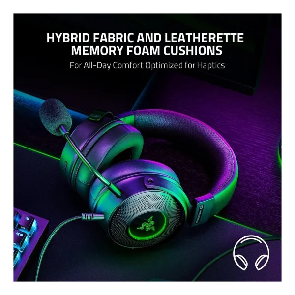 Razer Kraken V3 Hypersense Rz04-03770100-R3m1 RGB 7.1 USB Kablolu Kulak Üstü Oyuncu Kulaklığı - Görsel 5