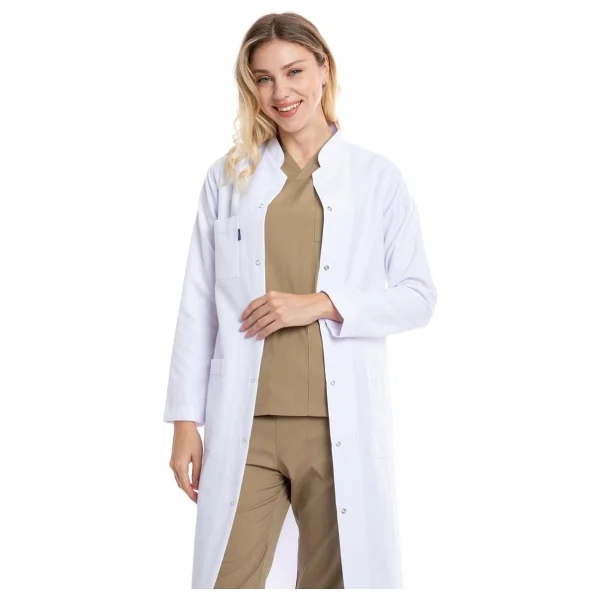 Uçak Medikal Beyaz Maxi Boy, Hakim Yaka, Doktor Önlüğü - Görsel 4