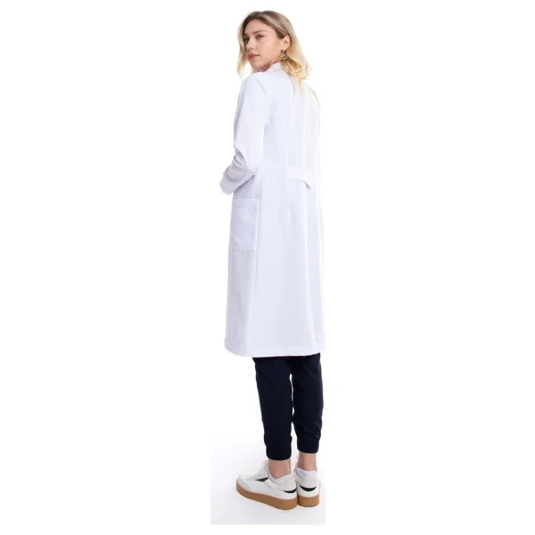 Uçak Medikal Beyaz Maxi Boy, Klasik Yaka, Doktor Önlüğü - Görsel 3