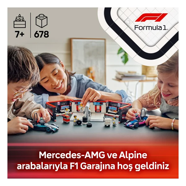 Lego 60444 City F1 Garajı Ve Mercedes-Amg Ve Alpine Arabaları - Görsel 5