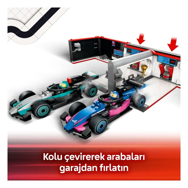 Lego 60444 City F1 Garajı Ve Mercedes-Amg Ve Alpine Arabaları - Görsel 7