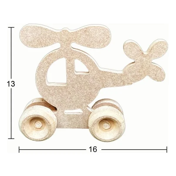 Ahşap Oyuncak Helikopter 16x13cm Oy104 - Görsel 2