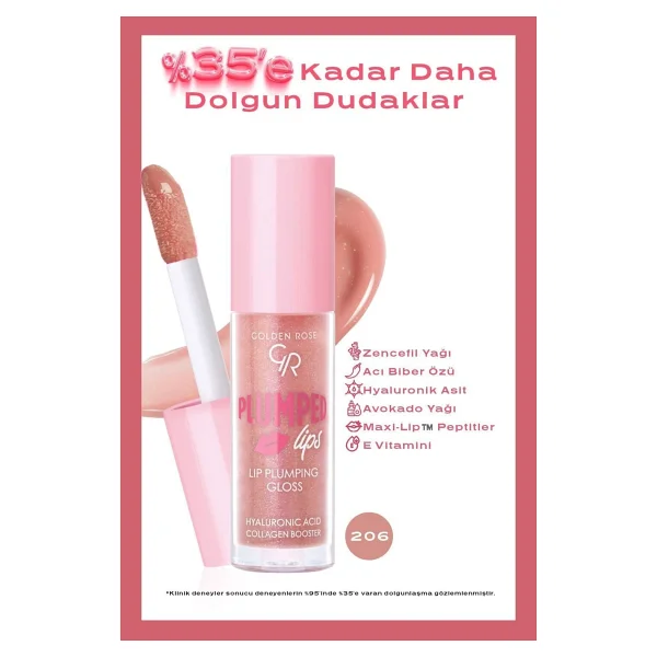 Golden Rose Plumped Lips Lipgloss No: 209 - Dolgunlaştırıcı Etkili Ve Nemlendirici Parlatıcı - Görsel 10